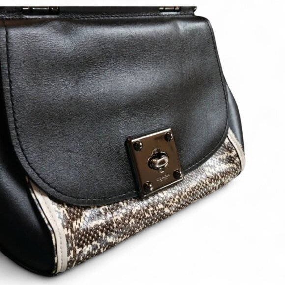 Coach Drifter Top Handle  – Reptile Embossed Leather, Crossbody Strap, Gunmetal - Picture 15 of 15